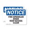 Signmission Fire Sprinkler Riser Keep Access Clear OSHA Notice Sign, Plastic, 10in W x 7in L, 2PK OS-2PACK-NS-P-710-L-12681 - alternate 1